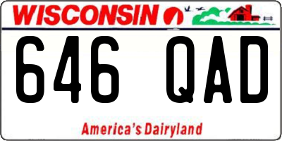 WI license plate 646QAD
