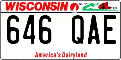 WI license plate 646QAE
