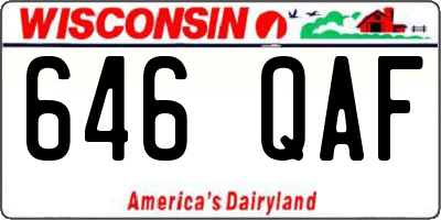 WI license plate 646QAF