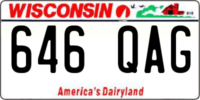 WI license plate 646QAG