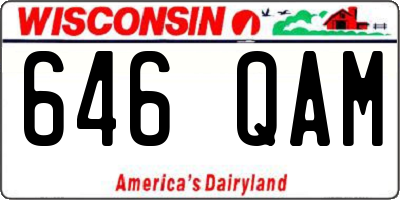 WI license plate 646QAM