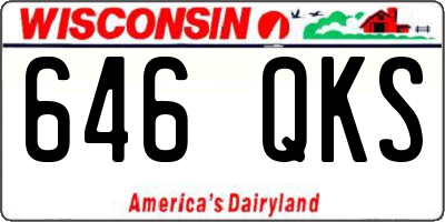 WI license plate 646QKS