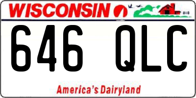 WI license plate 646QLC