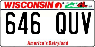 WI license plate 646QUV