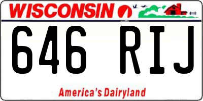 WI license plate 646RIJ