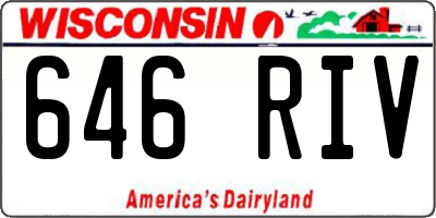 WI license plate 646RIV
