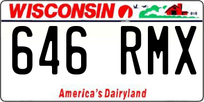 WI license plate 646RMX