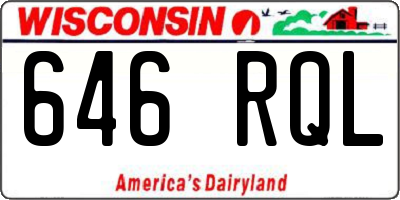 WI license plate 646RQL
