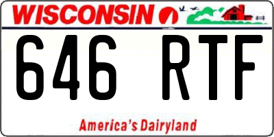 WI license plate 646RTF