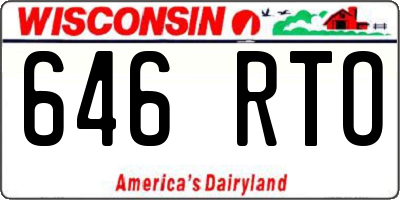 WI license plate 646RTO