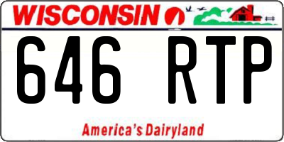 WI license plate 646RTP