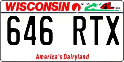 WI license plate 646RTX