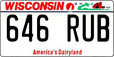 WI license plate 646RUB