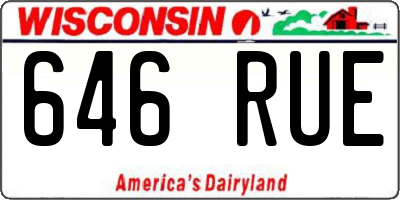 WI license plate 646RUE
