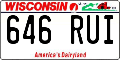 WI license plate 646RUI