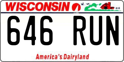 WI license plate 646RUN
