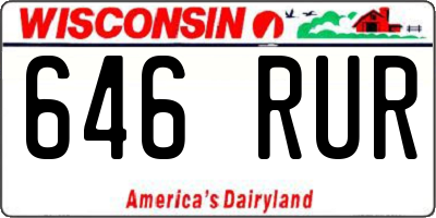WI license plate 646RUR