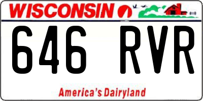 WI license plate 646RVR
