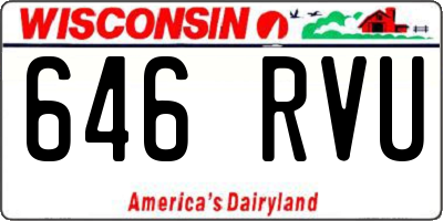 WI license plate 646RVU