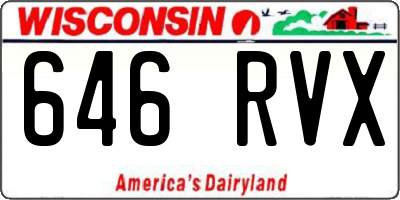 WI license plate 646RVX