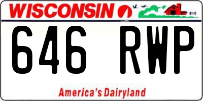 WI license plate 646RWP