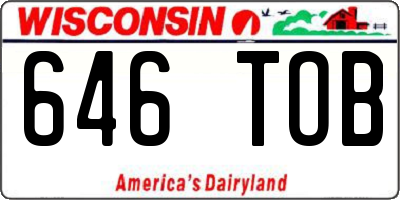WI license plate 646TOB
