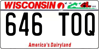 WI license plate 646TOQ