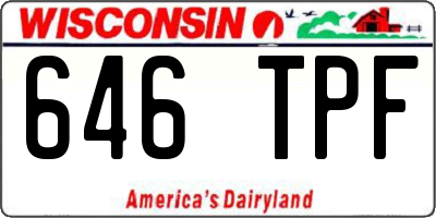 WI license plate 646TPF