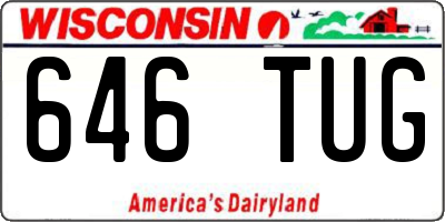 WI license plate 646TUG