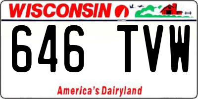 WI license plate 646TVW
