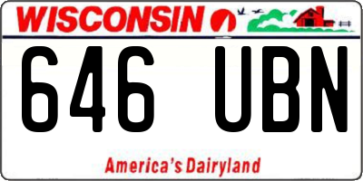 WI license plate 646UBN