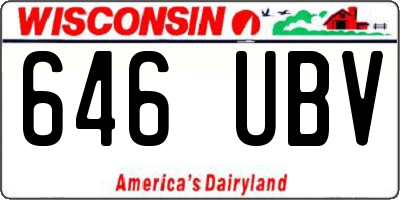 WI license plate 646UBV