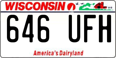 WI license plate 646UFH