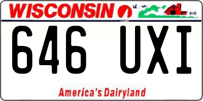 WI license plate 646UXI