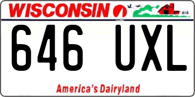WI license plate 646UXL
