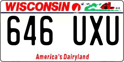 WI license plate 646UXU