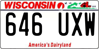 WI license plate 646UXW