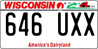 WI license plate 646UXX