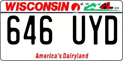 WI license plate 646UYD