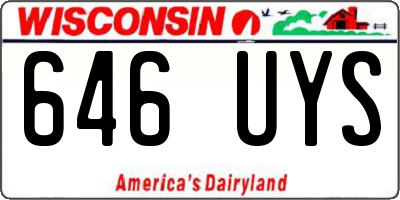 WI license plate 646UYS