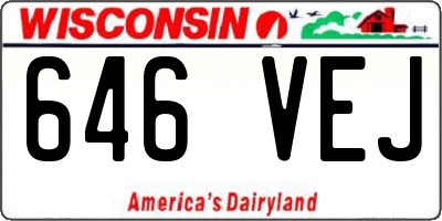 WI license plate 646VEJ