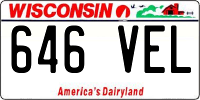 WI license plate 646VEL