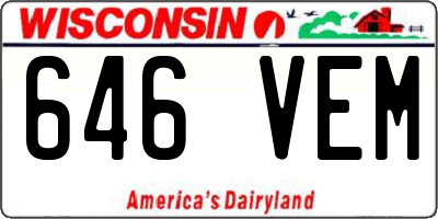 WI license plate 646VEM