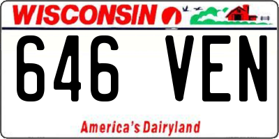 WI license plate 646VEN