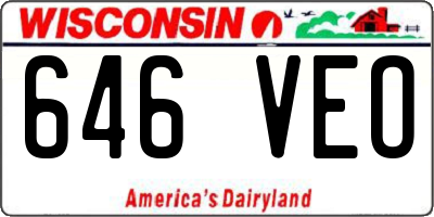 WI license plate 646VEO