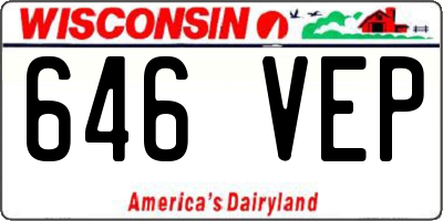 WI license plate 646VEP