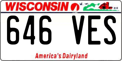 WI license plate 646VES