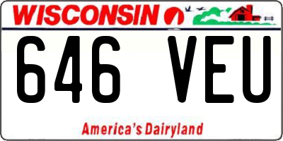 WI license plate 646VEU