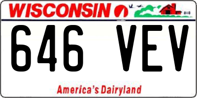 WI license plate 646VEV