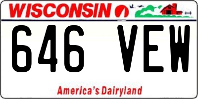 WI license plate 646VEW